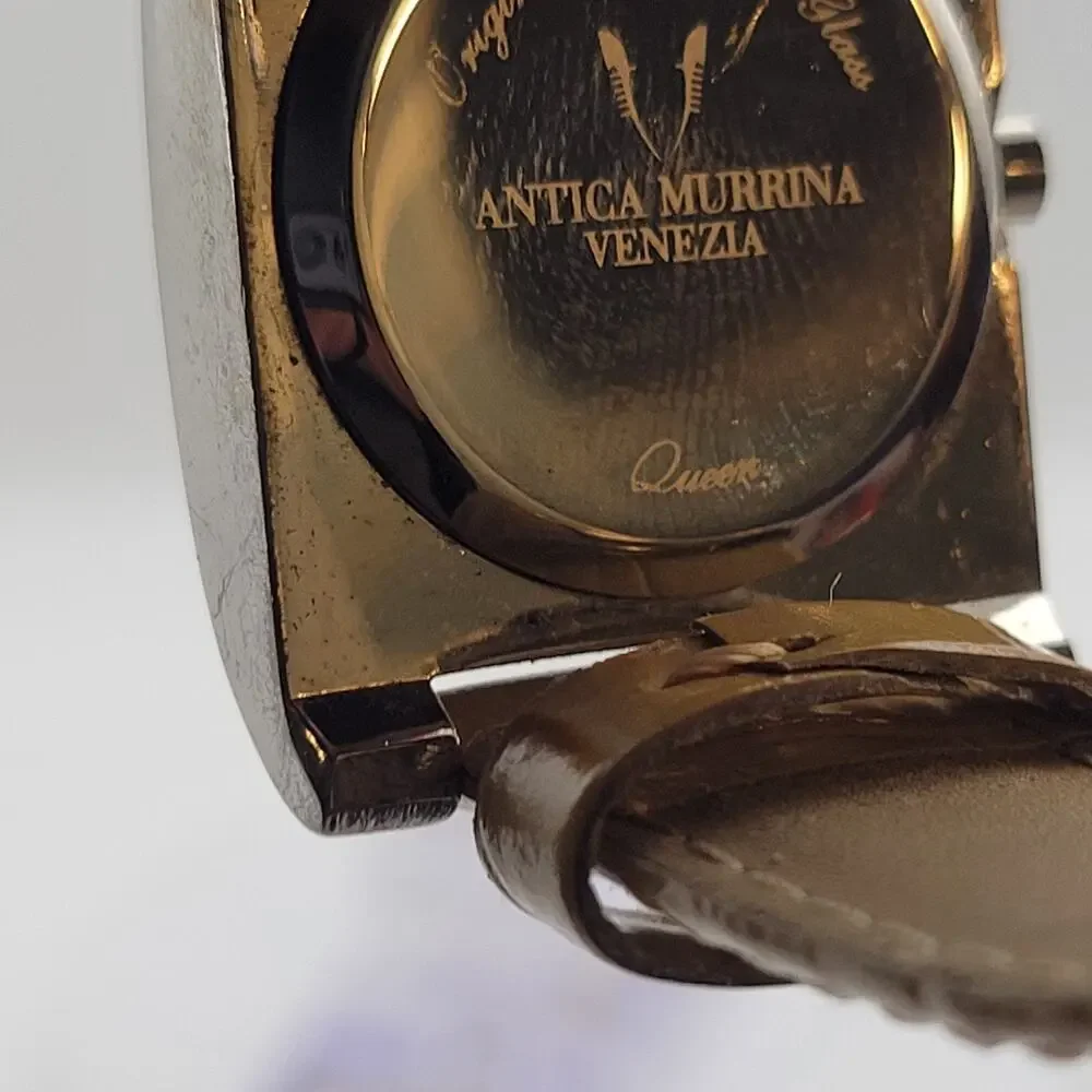 Antica Murrina Queen Italian Murano Glass Mosaic Dial Square Watch New Battery